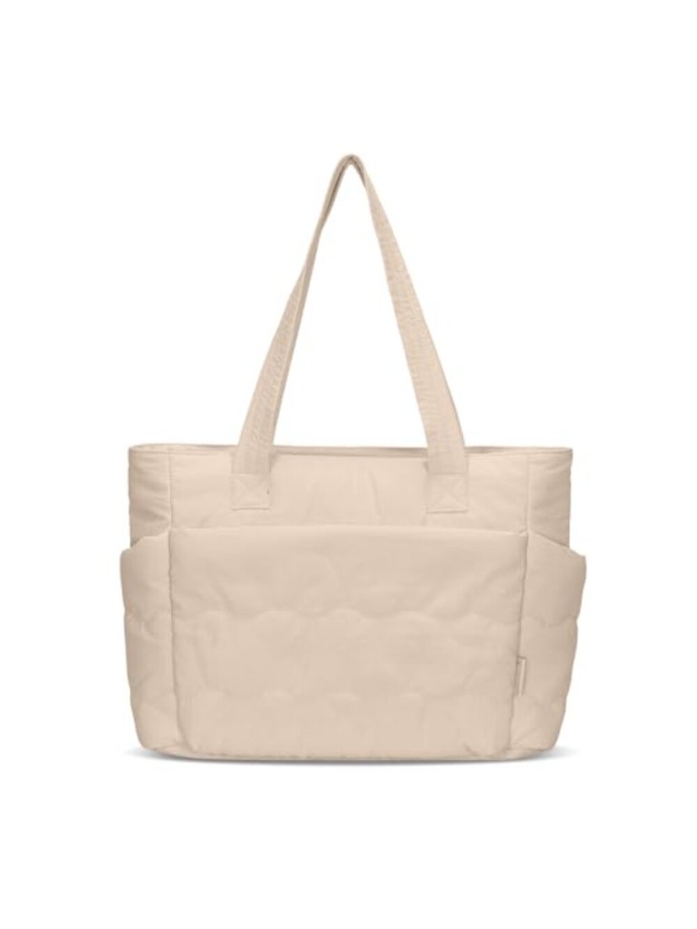 Quilted Puffer Tote Bag Nylon Laptop Travel Gym Shoulder Bag